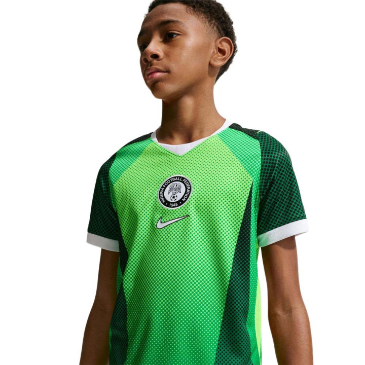 Nike Nigeria 2026 Stadium Home Maglia Maniche Corte Verde Bianco Bambino