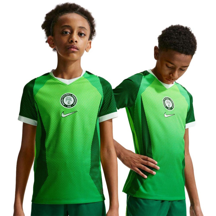 Nike Nigeria 2026 Stadium Home Maglia Maniche Corte Verde Bianco Bambino