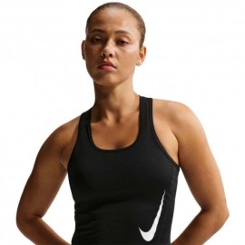 Nike Tempo Swoosh Canotta Running Run Nero Bianco Donna