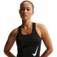 Nike Tempo Swoosh Canotta Running Run Nero Bianco Donna