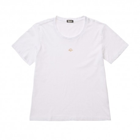 Blauer T-Shirt Logo Piccolo Pumpies Bianco Donna