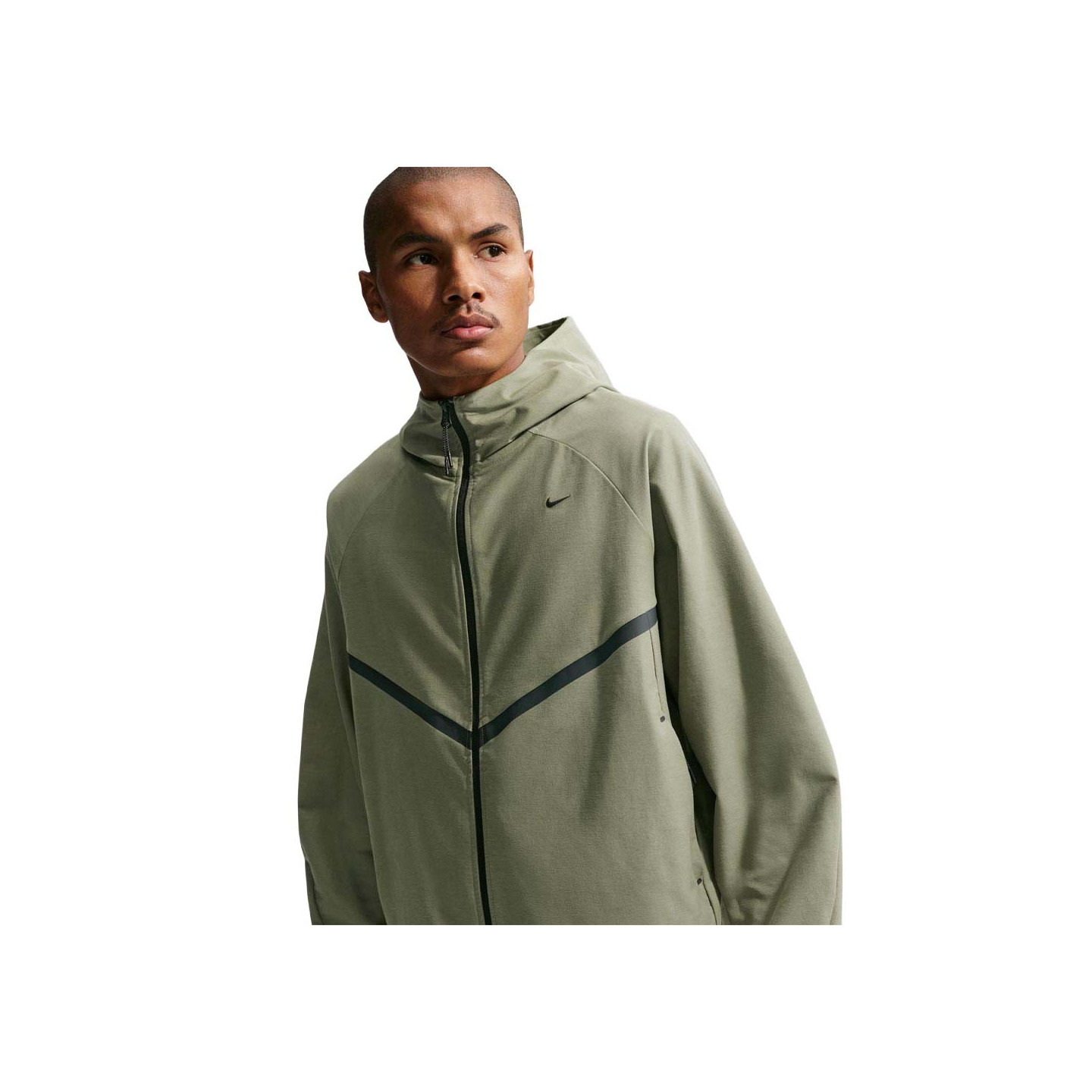 Nike Uomo D'argento Tech - Felpe Con Cappuccio Argento - Taglia Xl - Poly Woven - Immagine 2