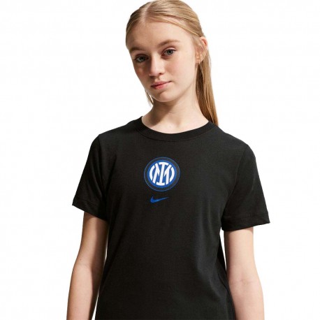 Nike Inter Maglia Maniche Corte Crest Nero Bambino