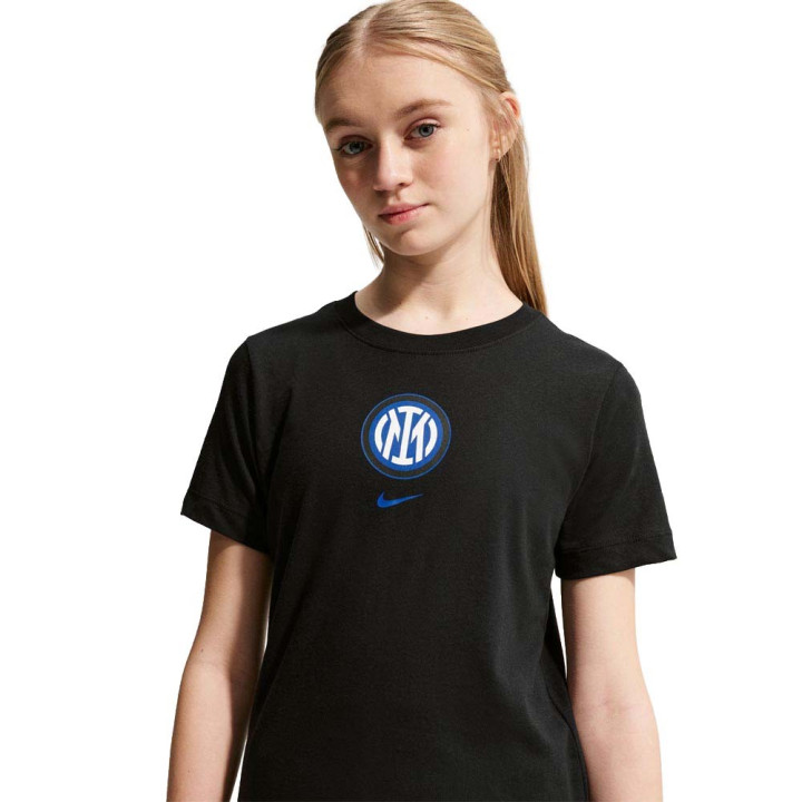 Nike Inter Maglia Maniche Corte Crest Nero Bambino
