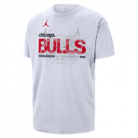 Nike Chicago Bulls Courtside Maglia Basket Bianco Rosso Uomo