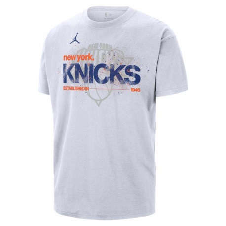 Nike New York Knicks Courtside Maglia Basket Bianco Blu Uomo