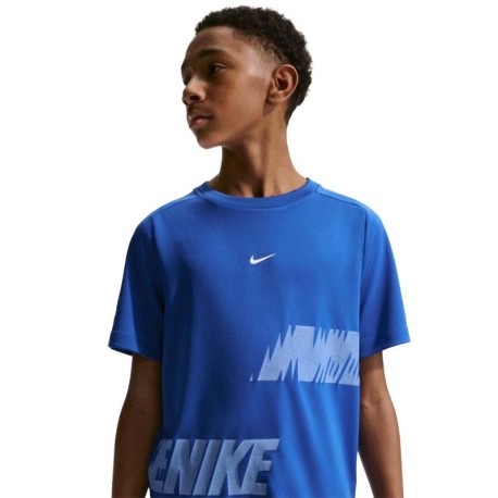 Nike Multi T-Shirt Palestra Logo Blu Bambino