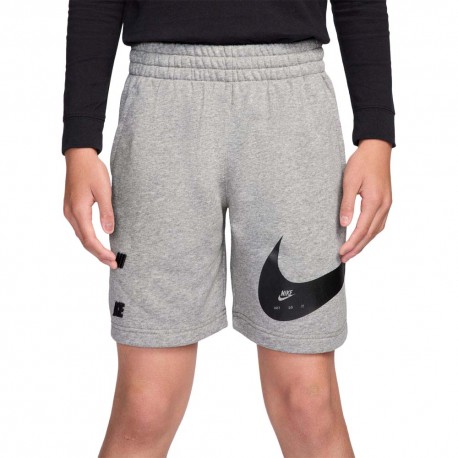 Nike Sportswear Club Shorts Sportivi Big Swoosh Grigio Bambino