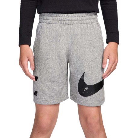 Nike Sportswear Club Shorts Sportivi Big Swoosh Grigio Bambino