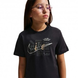 Nike Sportswear Club T-Shirt Palestra Big Swoosh Nero Bambino