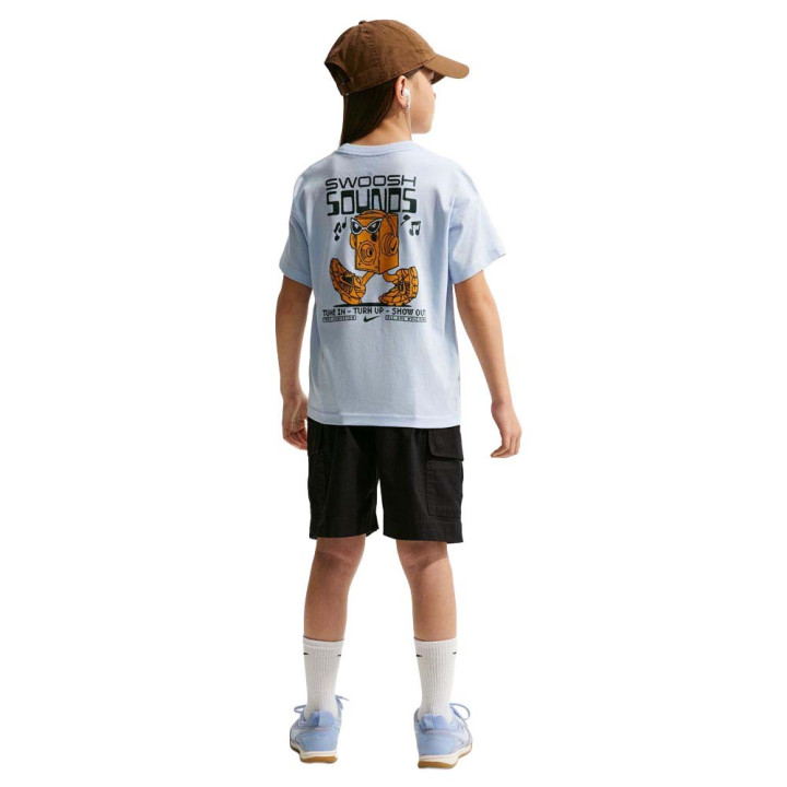 Nike Swoosh T-Shirt Palestra Logo Azzurro Bambino