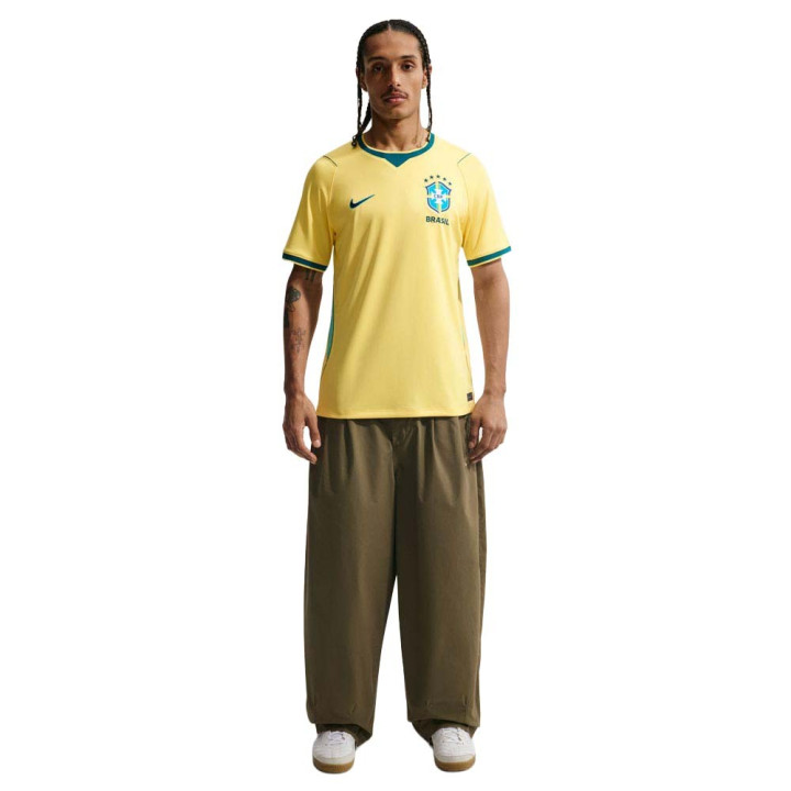 Nike Brazil 2026 Stadium Home Maglia Maniche Corte Giallo Verde Uomo