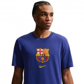 Nike Fc Barcelona Maglia Maniche Corte Crest Deep Blu Uomo