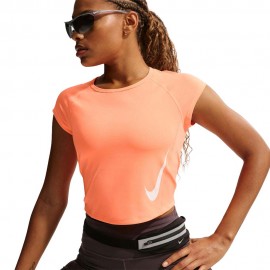 Nike Tempo Swoosh T-Shirt Running Arancio Pulse Reflective Silv Donna