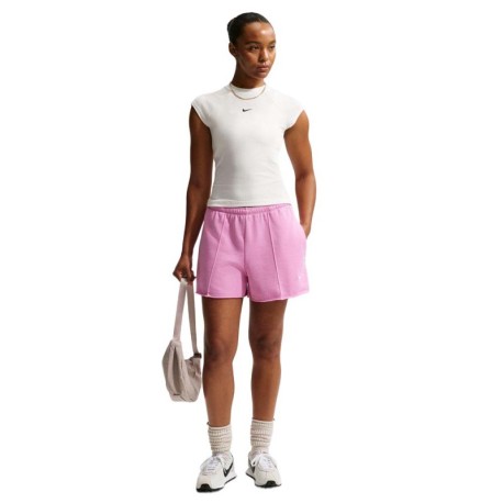 Nike Sportswear Chill Terry Shorts Logo Rosa Donna