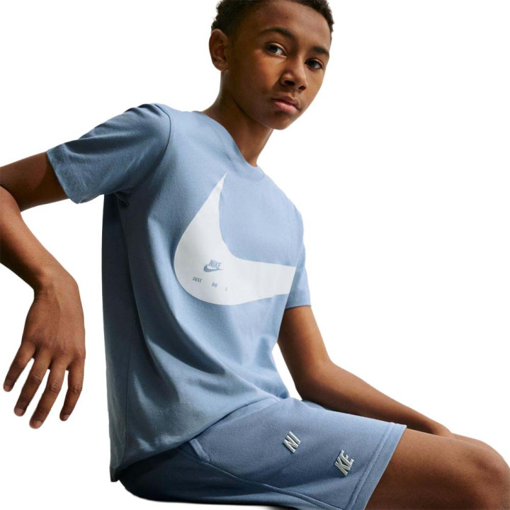 Nike Sportswear Club Shorts Sportivi Big Swoosh Azzurro Bambino