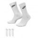 Nike Calza Eleveted Tris Pack Bianco
