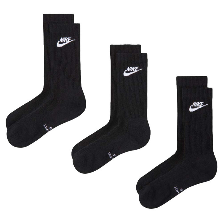 Nike Calza Eleveted Tris Pack Nero