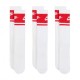 Nike Calza Tris Pack Tris Pack Banda Rossa Bianco