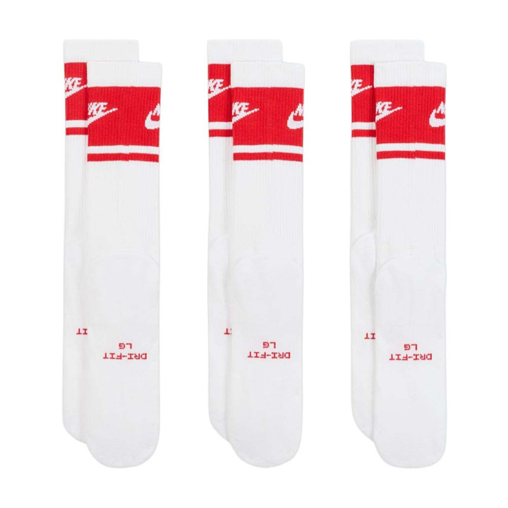 Nike Calza Tris Pack Tris Pack Banda Rossa Bianco