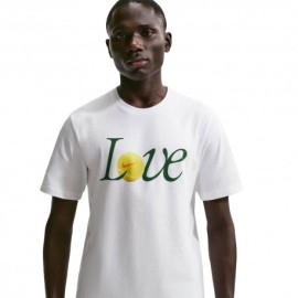 Nike Court T-Shirt Tennis Cotton Love Bianco Uomo