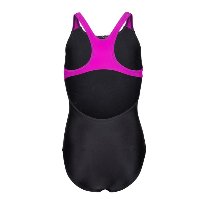 Arena Costume Intero Piscina Lines Nero Fuchsia Bambina