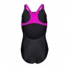 Arena Costume Intero Piscina Lines Nero Fuchsia Bambina