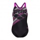 Arena Costume Intero Piscina Lines Nero Fuchsia Bambina