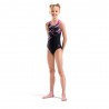 Arena Costume Intero Piscina Lines Nero Fuchsia Bambina