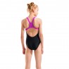 Arena Costume Intero Piscina Lines Nero Fuchsia Bambina