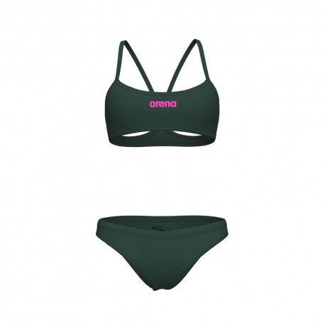Arena Costume Intero Piscina Due Pezzi Piscina Bandeau Solid Dark Sage Donna