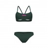 Arena Costume Intero Piscina Due Pezzi Piscina Bandeau Solid Dark Sage Donna