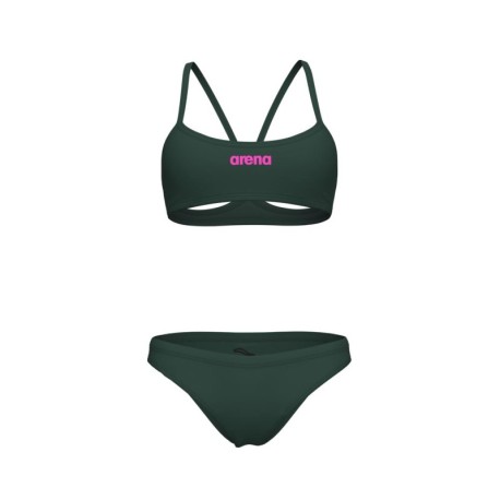 Arena Costume Intero Piscina Due Pezzi Piscina Bandeau Solid Dark Sage Donna