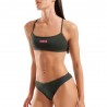 Arena Costume Intero Piscina Due Pezzi Piscina Bandeau Solid Dark Sage Donna