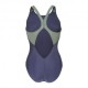 Arena Costume Intero Piscina Scratchy V Back Navy Sage Donna
