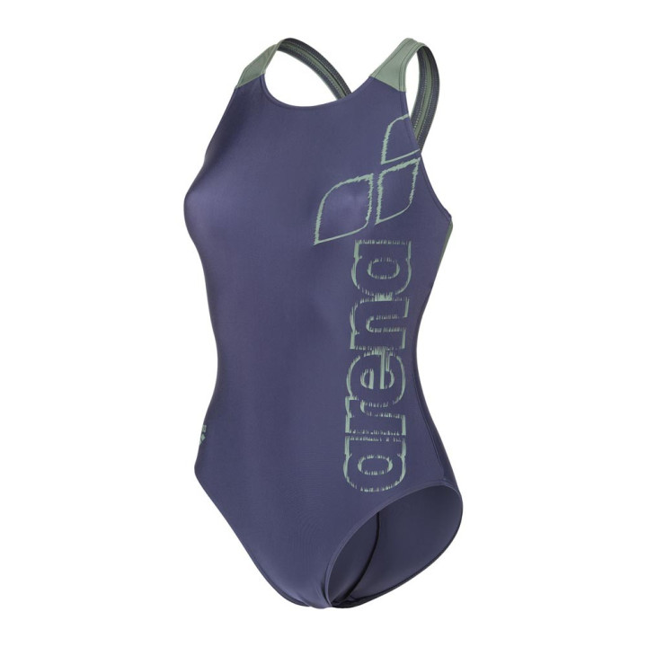 Arena Costume Intero Piscina Scratchy V Back Navy Sage Donna