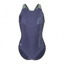 Arena Costume Intero Piscina Scratchy V Back Navy Sage Donna