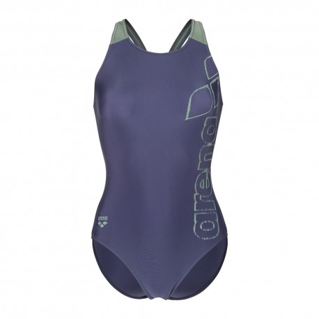 Arena Costume Intero Piscina Scratchy V Back Navy Sage Donna