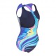 Arena Costume Intero Piscina Placement O Back Multi Blu Donna