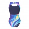 Arena Costume Intero Piscina Placement O Back Multi Blu Donna