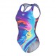 Arena Costume Intero Piscina Placement O Back Multi Blu Donna