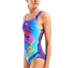 Arena Costume Intero Piscina Placement O Back Multi Blu Donna