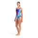 Arena Costume Intero Piscina Placement O Back Multi Blu Donna