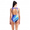 Arena Costume Intero Piscina Placement O Back Multi Blu Donna