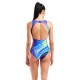 Arena Costume Intero Piscina Placement O Back Multi Blu Donna