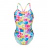 Arena Costume Intero Piscina Glass Light Drop Multi Bianco Donna