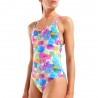 Arena Costume Intero Piscina Glass Light Drop Multi Bianco Donna