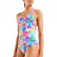 Arena Costume Intero Piscina Glass Light Drop Multi Bianco Donna
