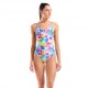 Arena Costume Intero Piscina Glass Light Drop Multi Bianco Donna