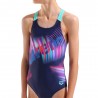 Arena Costume Intero Piscina Lit Logo Navy Water Bambina